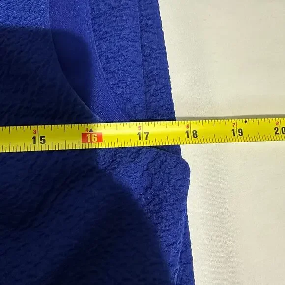 ELLEN TRACY Royal Blue Sleeveless Gold Trim Zipper Dress - Size 10 - Picture 7 of 12